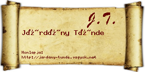 Járdány Tünde névjegykártya